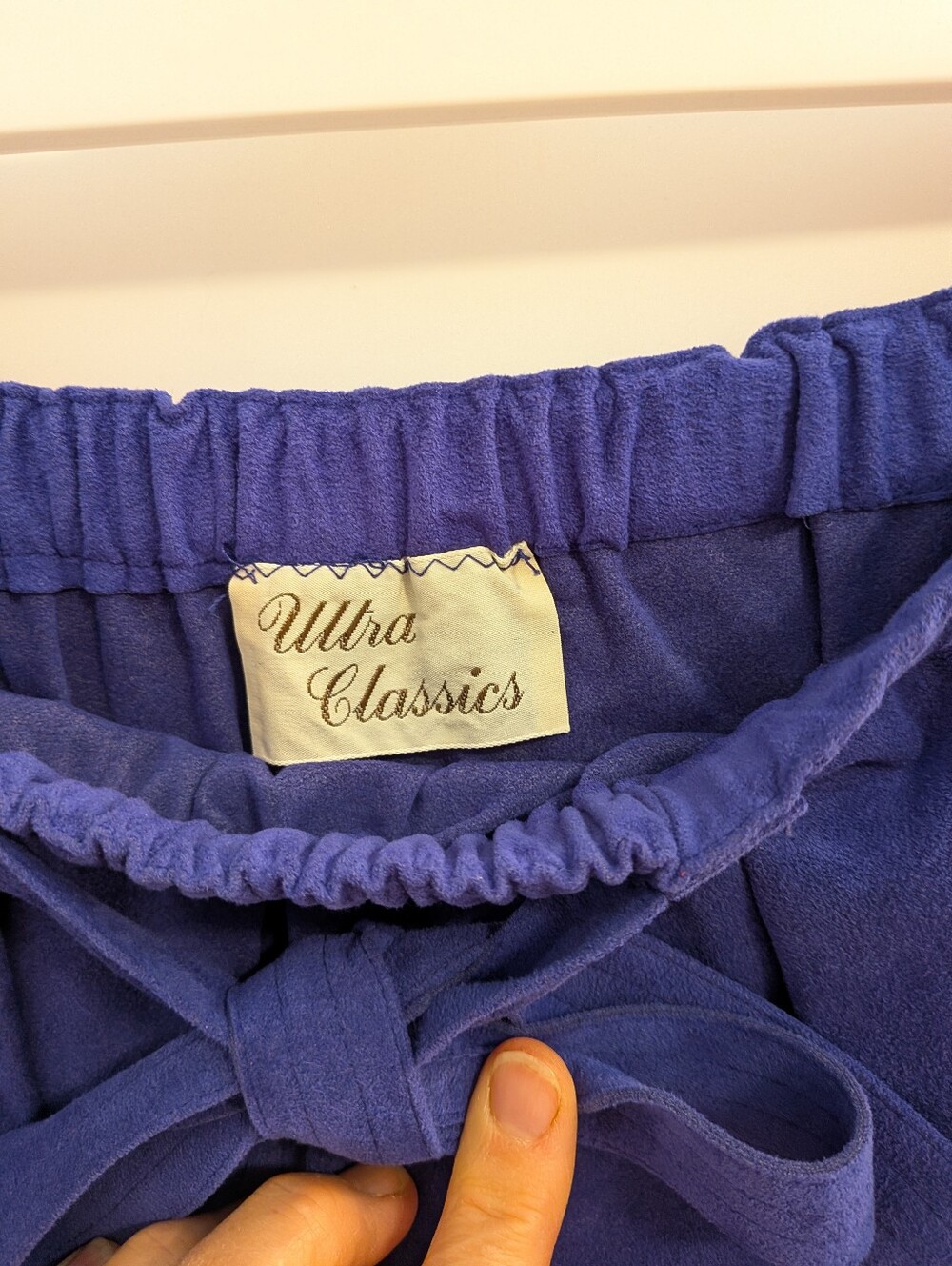 Vintage Blue Purple Tie-Waist Women’s Skirt - Picture 5 of 10